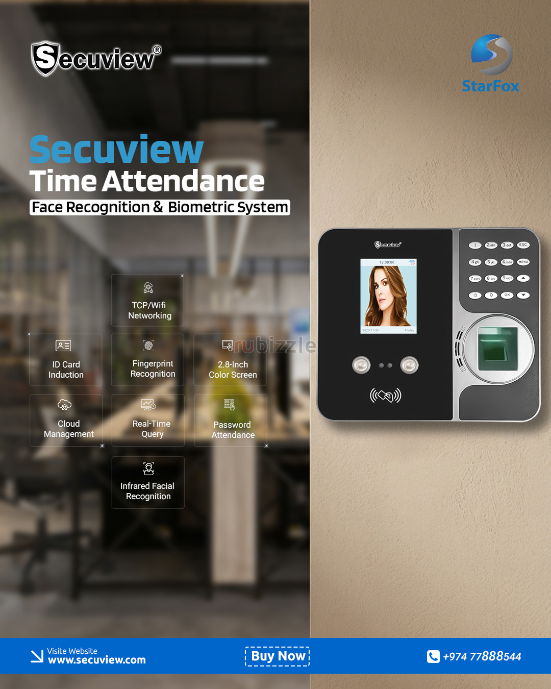 Secuview Face Recognition & Biometric Time Attendance System.