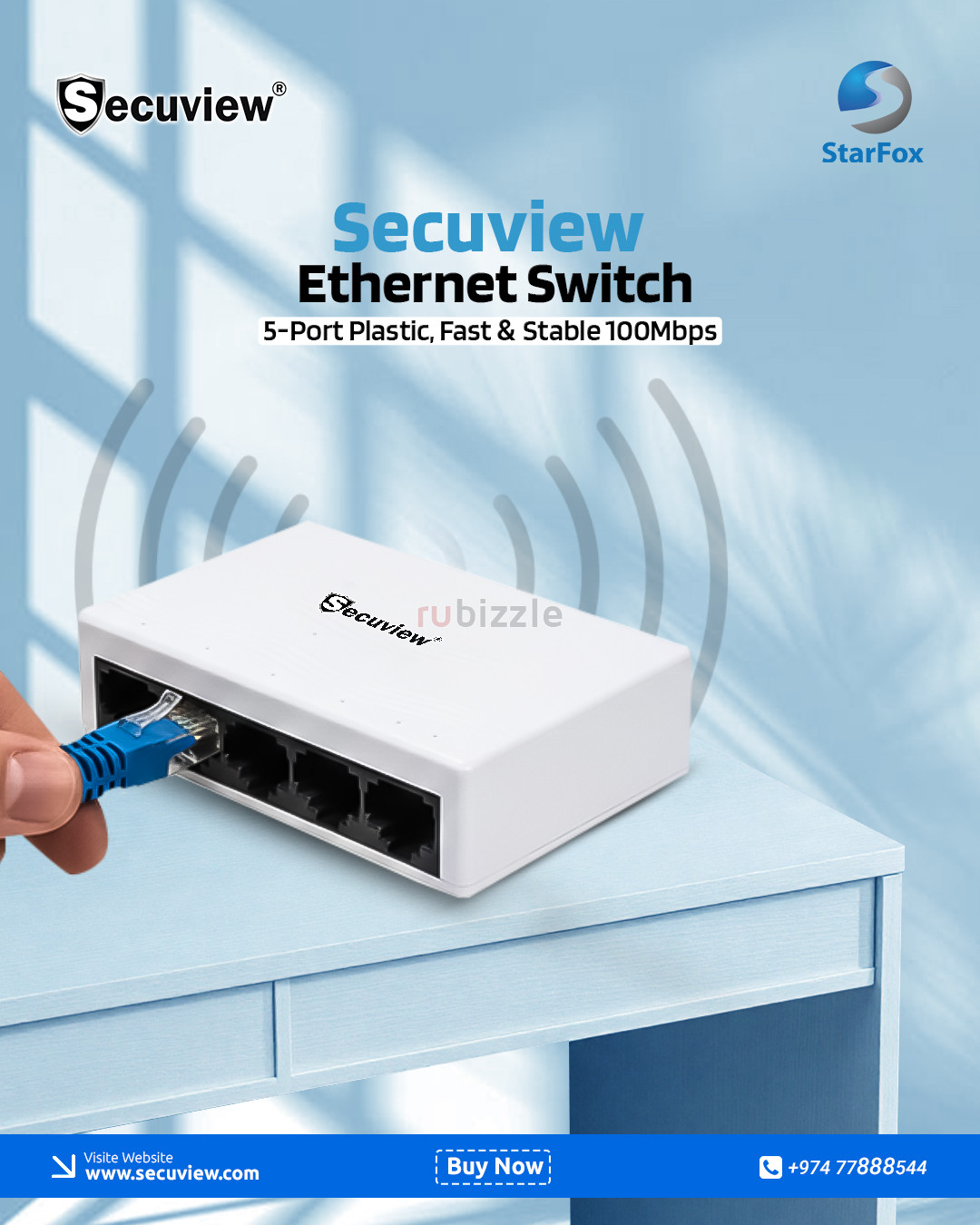 Secuview 5-Port Plastic Ethernet Switch | Fast & Stable 100Mbps.
