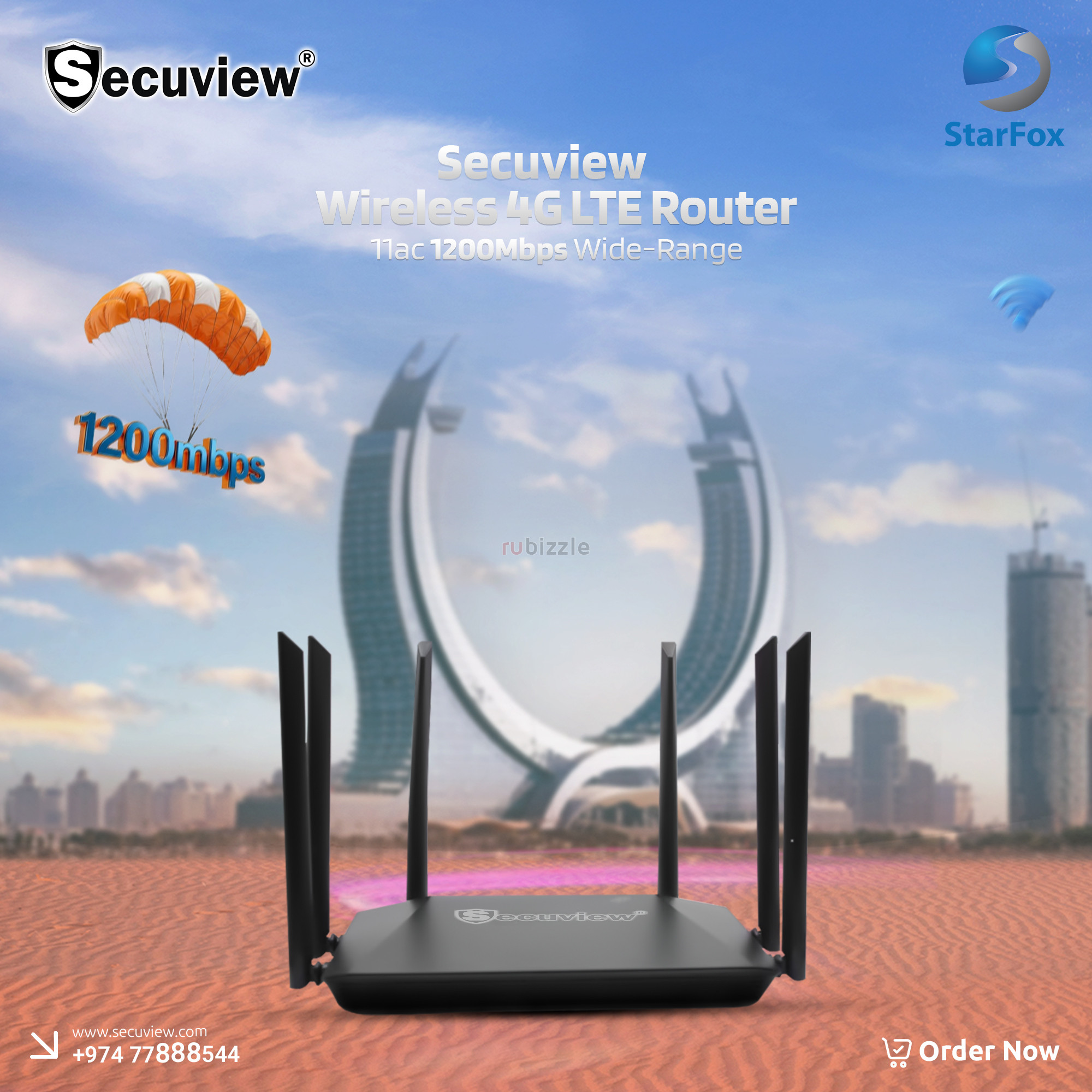 Secuview 11ac 1200Mbps Wide-Range Wireless 4G LTE Router.