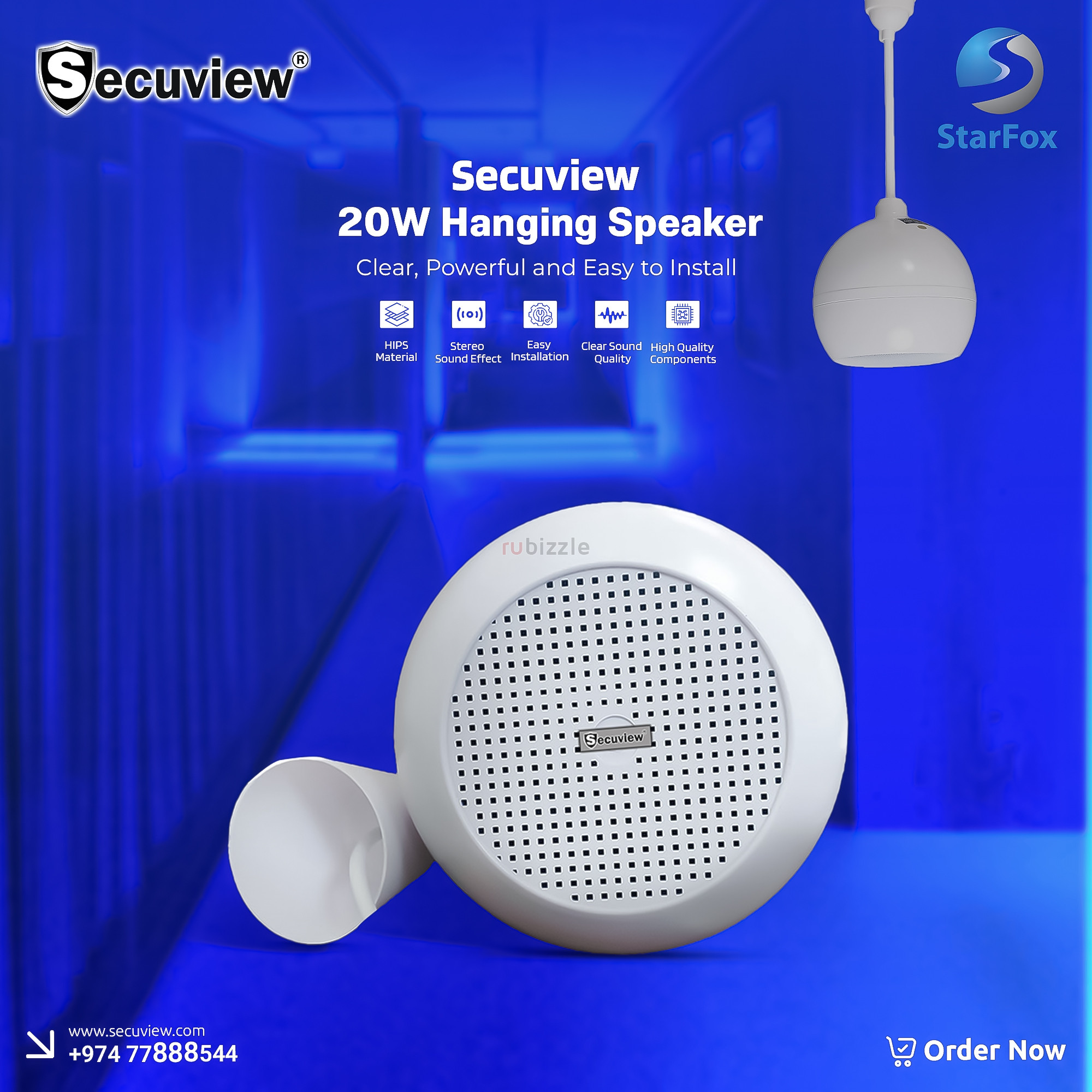 Secuview 20W Hanging Speaker – PA System